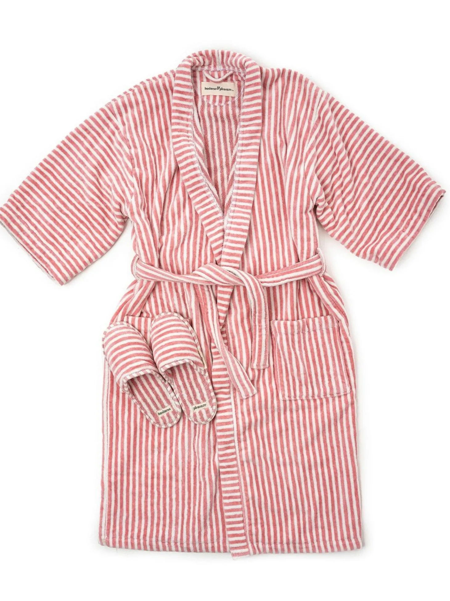 Robe & Slipper Set - Lauren'S Pink Stripe