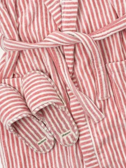Robe & Slipper Set - Lauren'S Pink Stripe