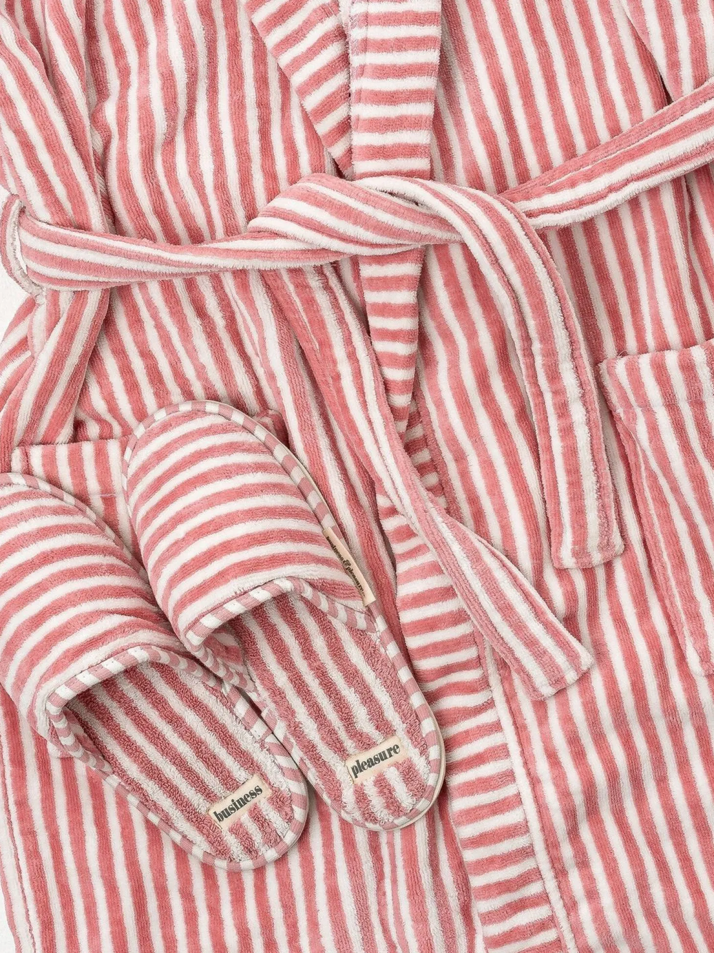 Robe & Slipper Set - Lauren'S Pink Stripe