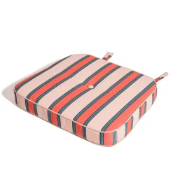 The Al Fresco Chair Cushion - Bistro Dusty Pink Stripe