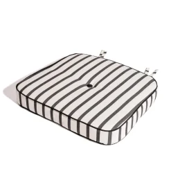 The Al Fresco Chair Cushion - Monaco Black Stripe
