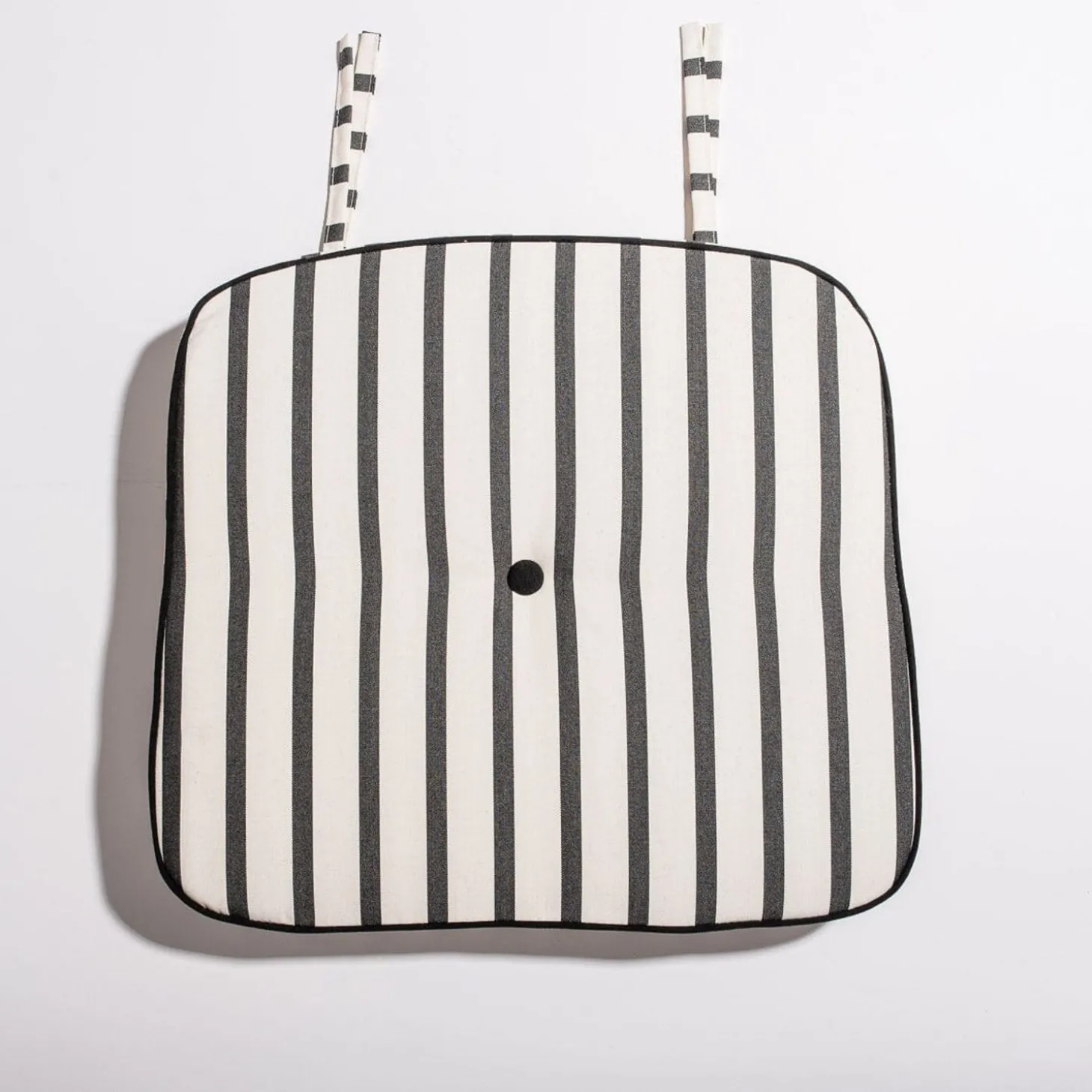 The Al Fresco Chair Cushion - Monaco Black Stripe
