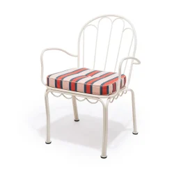 The Al Fresco Chair Cushion - Bistro Dusty Pink Stripe