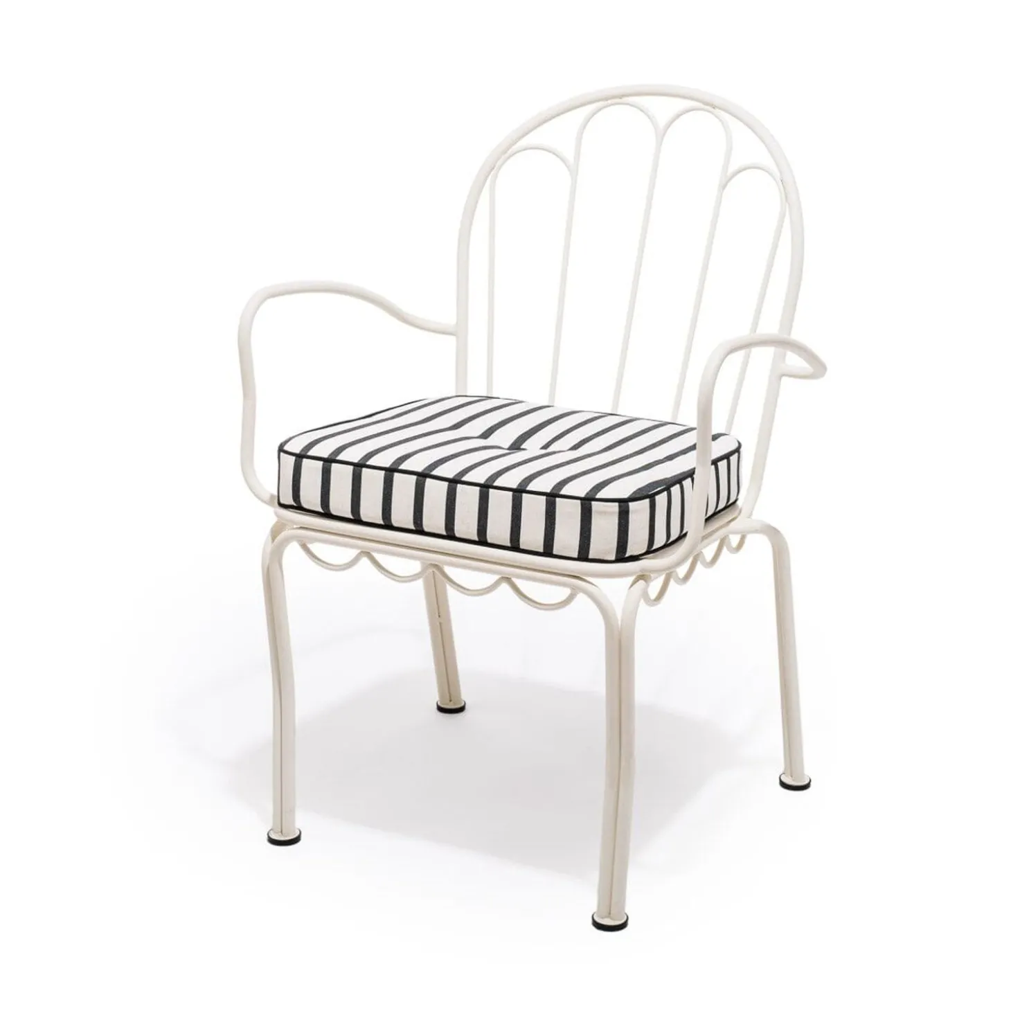 The Al Fresco Chair Cushion - Monaco Black Stripe