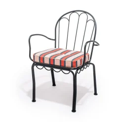 The Al Fresco Chair Cushion - Bistro Dusty Pink Stripe