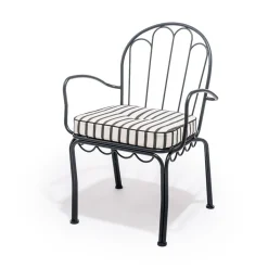 The Al Fresco Chair Cushion - Monaco Black Stripe