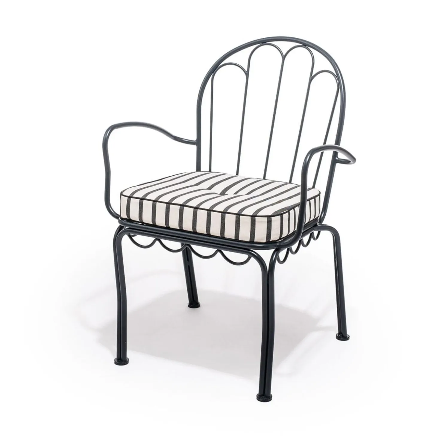The Al Fresco Chair Cushion - Monaco Black Stripe