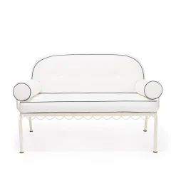 The Al Fresco Love Seat Cushion Set - Rivie White