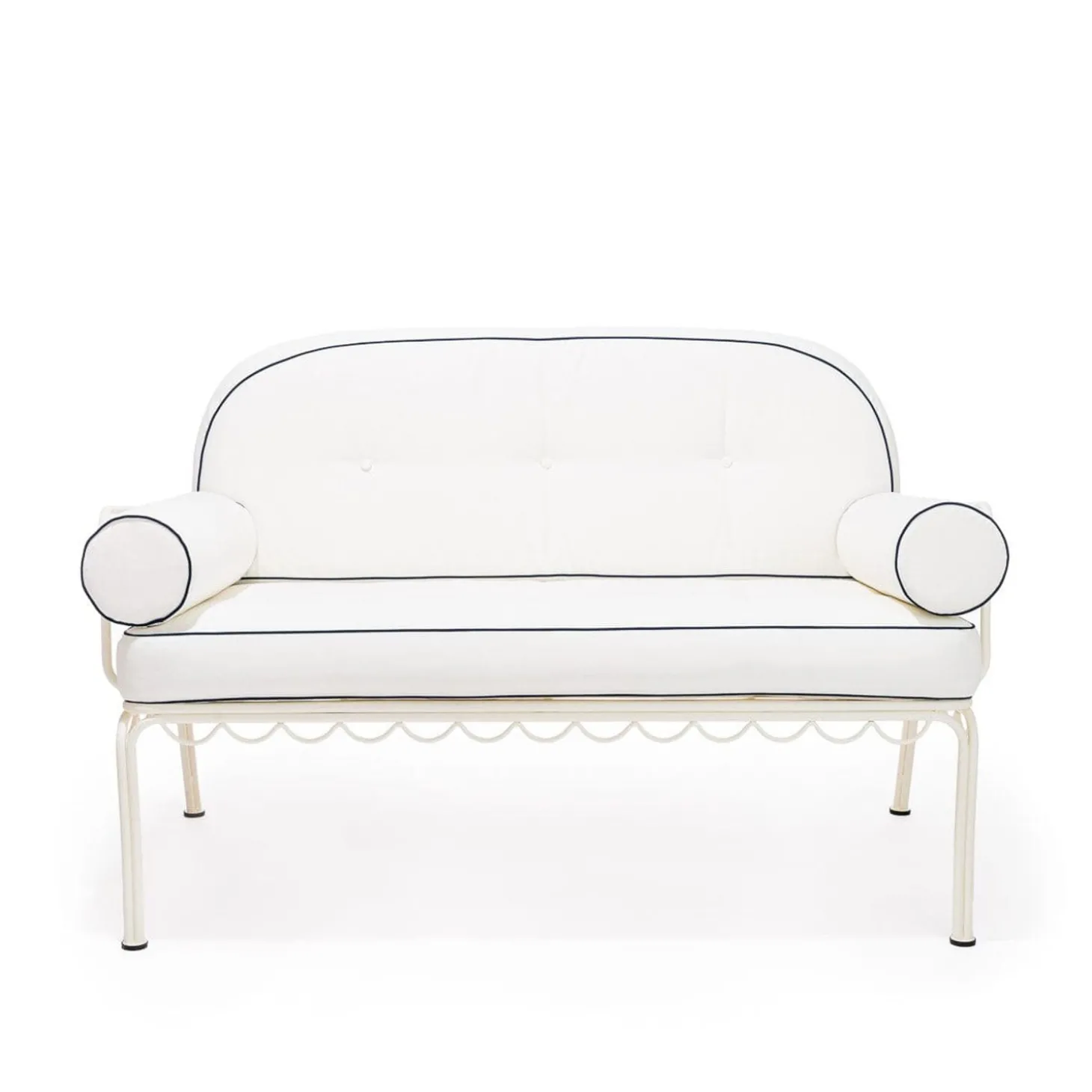 The Al Fresco Love Seat Cushion Set - Rivie White