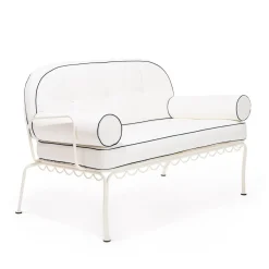 The Al Fresco Love Seat Cushion Set - Rivie White