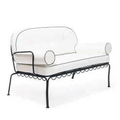 The Al Fresco Love Seat Cushion Set - Rivie White