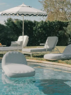 The Al Fresco Sun Lounger Cushion - Lauren'S Navy Stripe