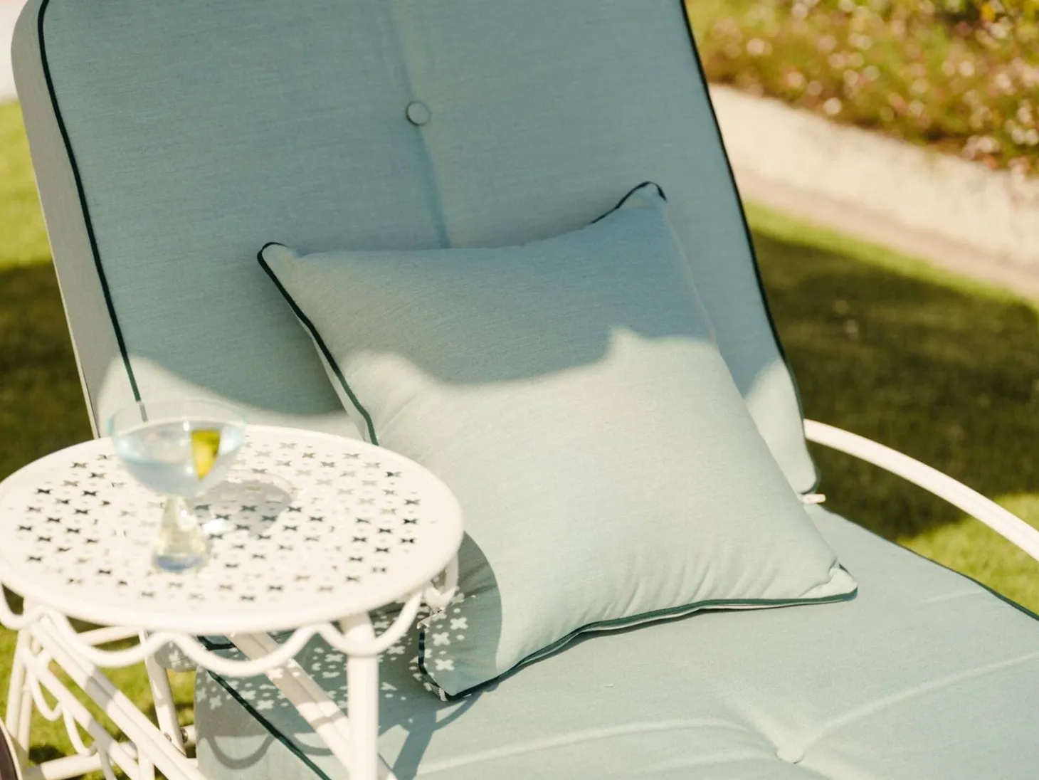 The Al Fresco Sun Lounger Cushion - Rivie Green