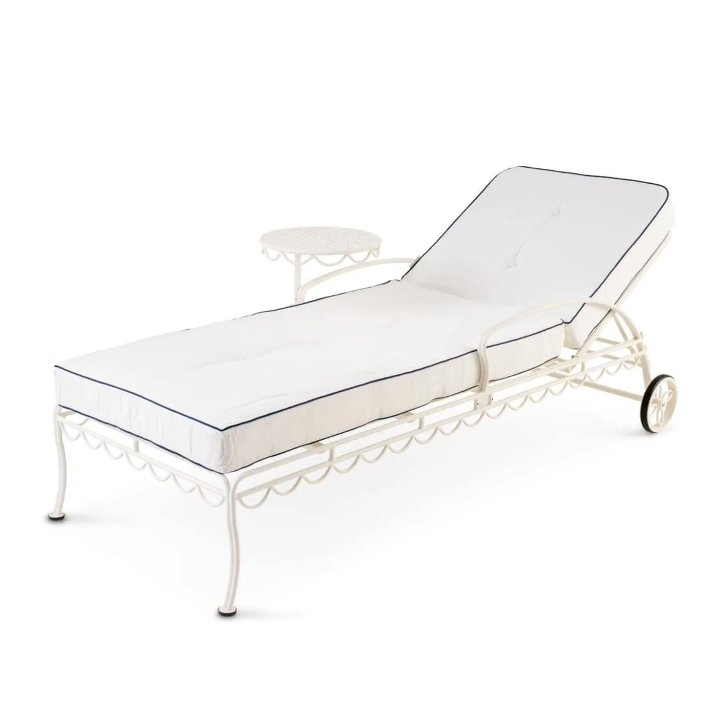 The Al Fresco Sun Lounger Cushion - Rivie White