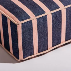 The Al Fresco Sun Lounger Cushion - Monaco Navy And Pink Stripe