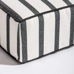 The Al Fresco Sun Lounger Cushion - Monaco Black Stripe