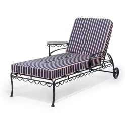 The Al Fresco Sun Lounger Cushion - Monaco Navy And Pink Stripe