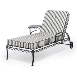 The Al Fresco Sun Lounger Cushion - Monaco Black Stripe