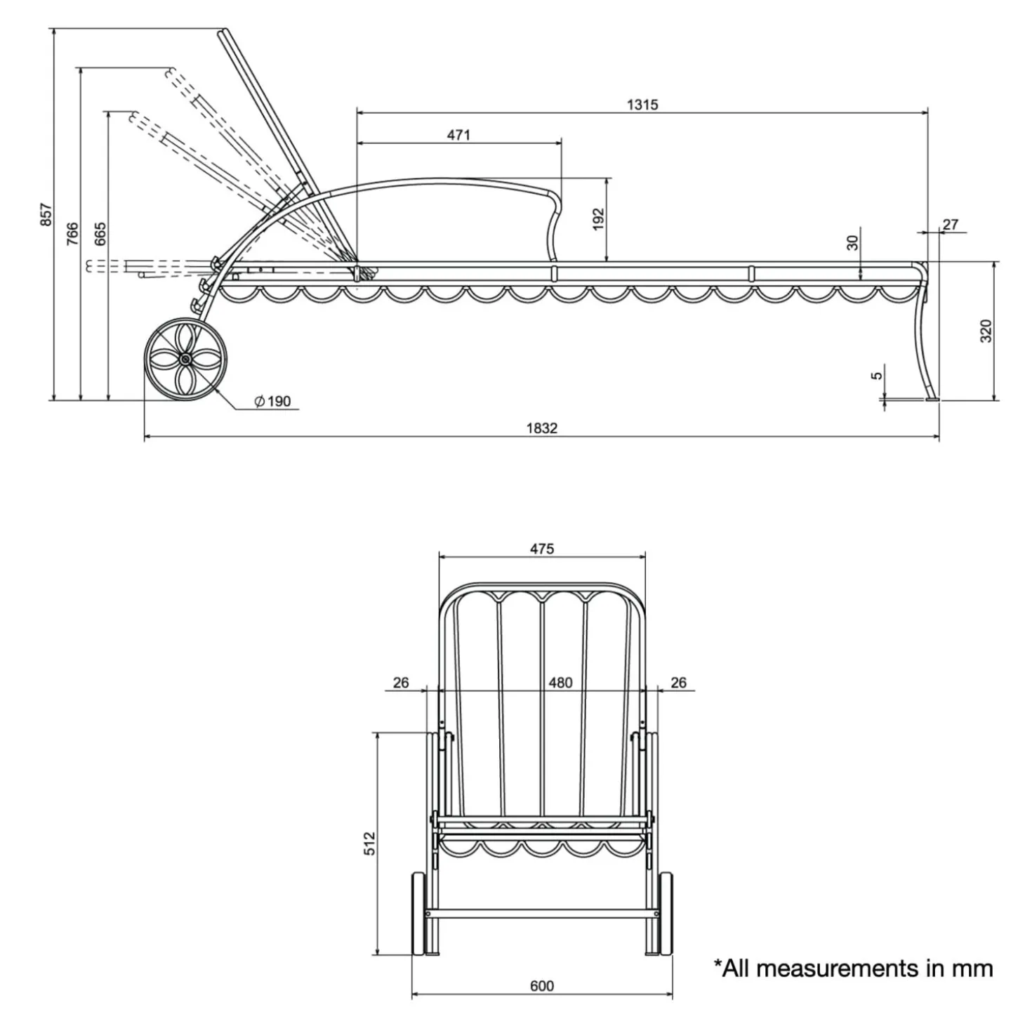 The Al Fresco Sun Lounger - Antique White
