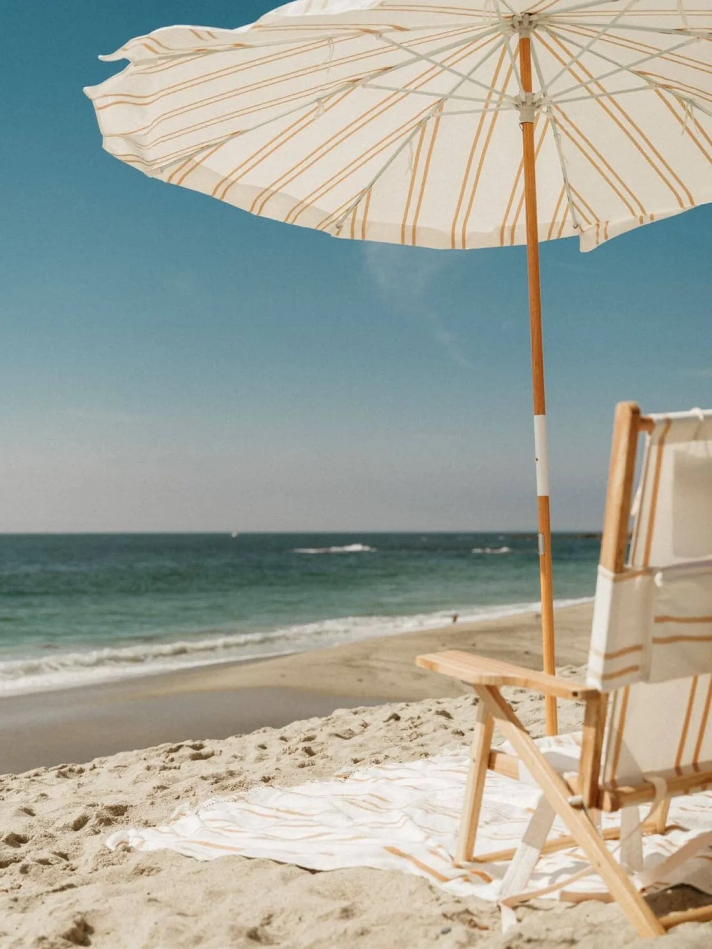 The Amalfi Umbrella - Sand Two Stripe