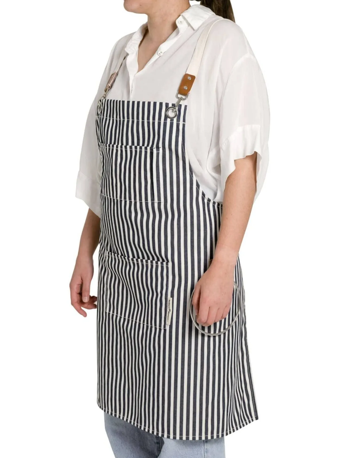 The Apron - Lauren'S Navy Stripe