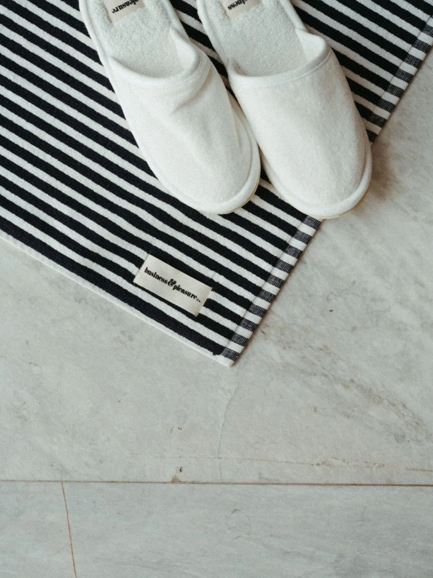 The Bath Mat - Lauren'S Navy Stripe