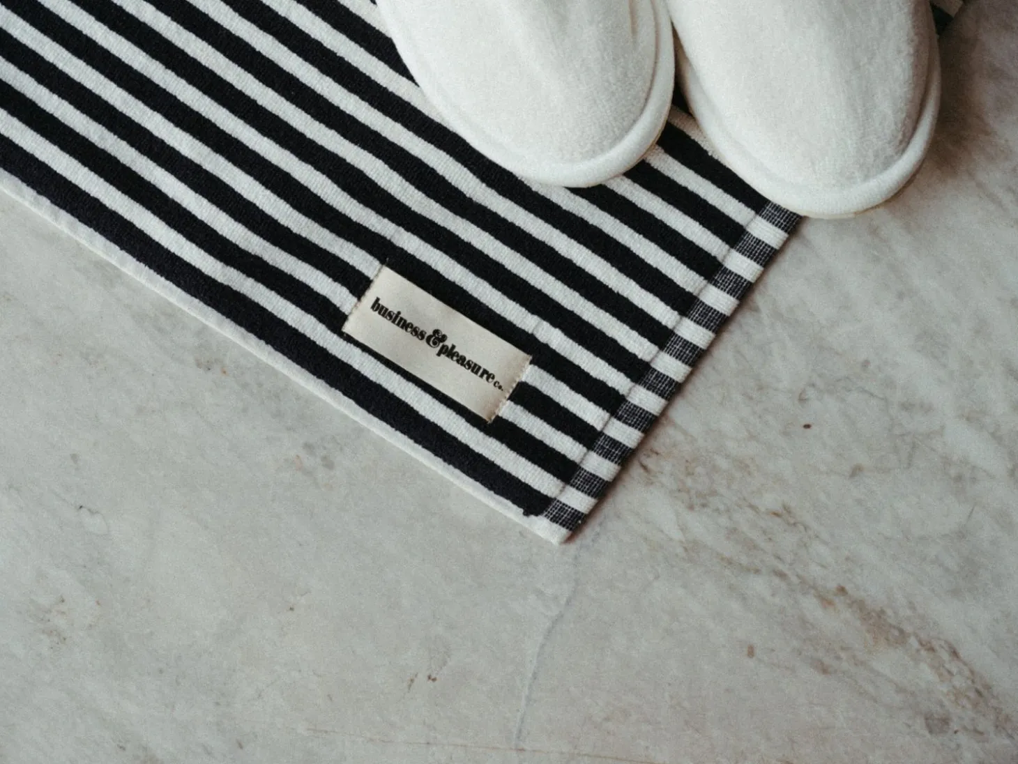 The Bath Mat - Lauren'S Navy Stripe