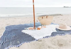 The Beach Blanket - Lauren'S Navy Stripe
