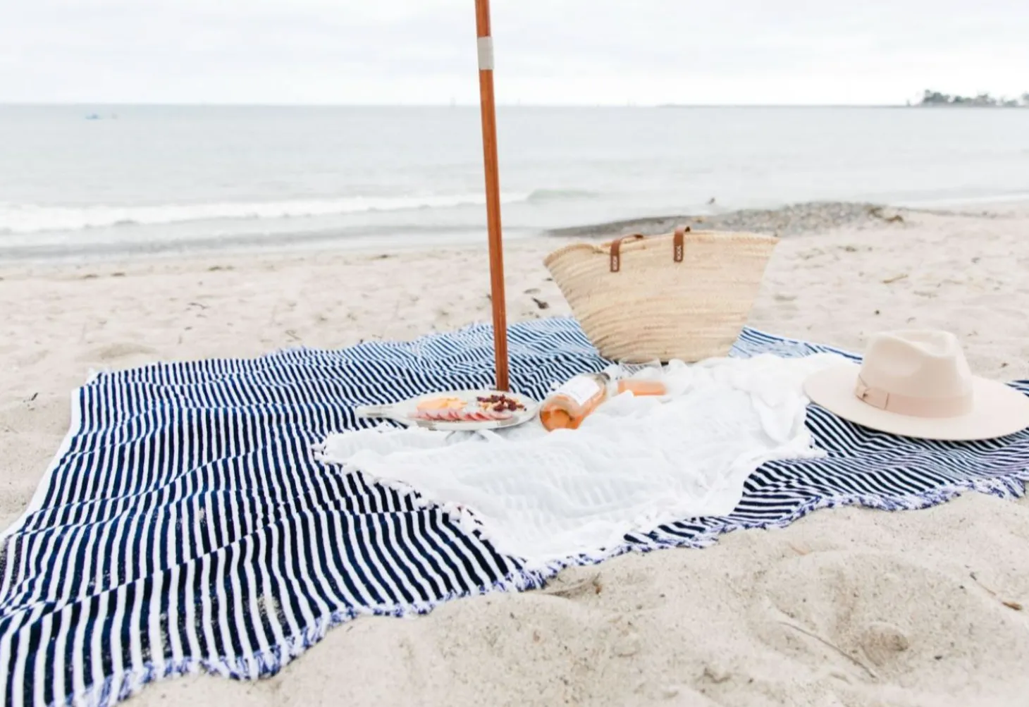 The Beach Blanket - Lauren'S Navy Stripe