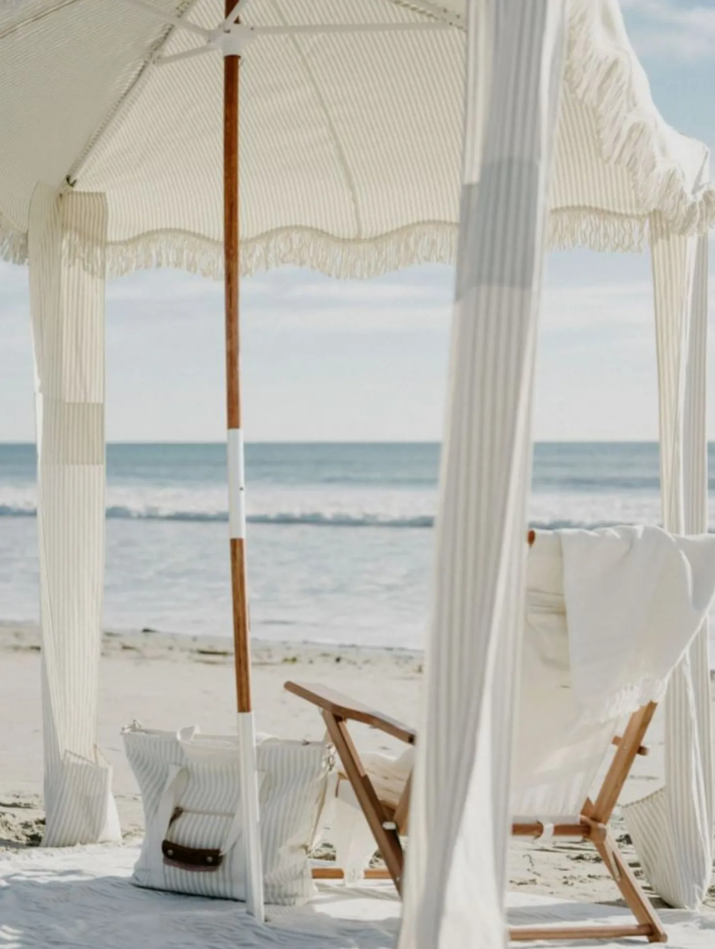 The Beach Blanket - Lauren'S Sage Stripe