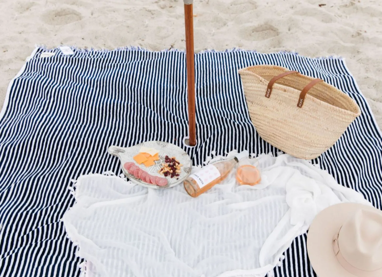 The Beach Blanket - Lauren'S Navy Stripe