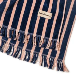 The Beach Blanket - Monaco Navy And Pink Stripe
