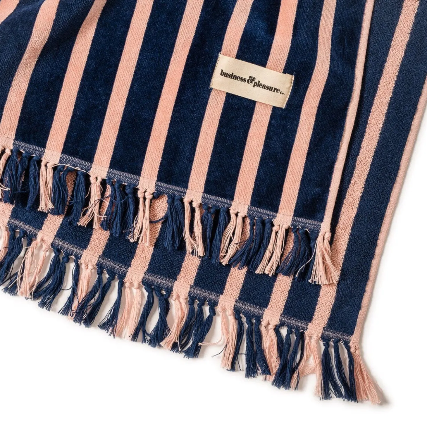 The Beach Blanket - Monaco Navy And Pink Stripe