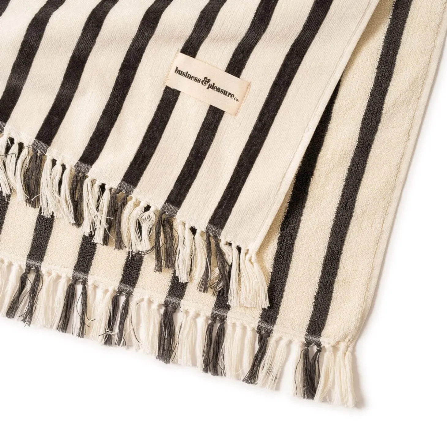 The Beach Blanket - Monaco Black Stripe