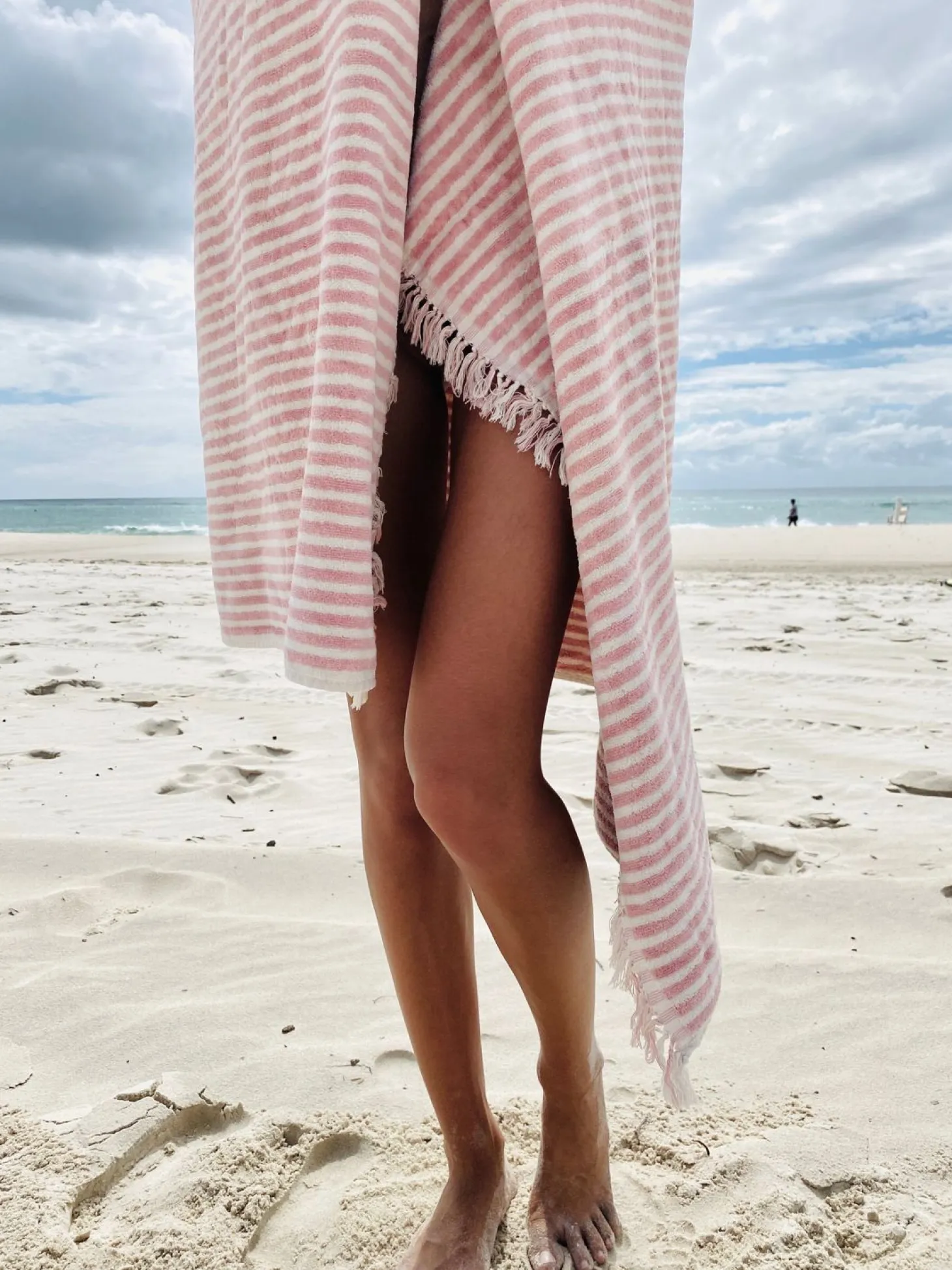 The Beach Towel - Lauren'S Pink Stripe