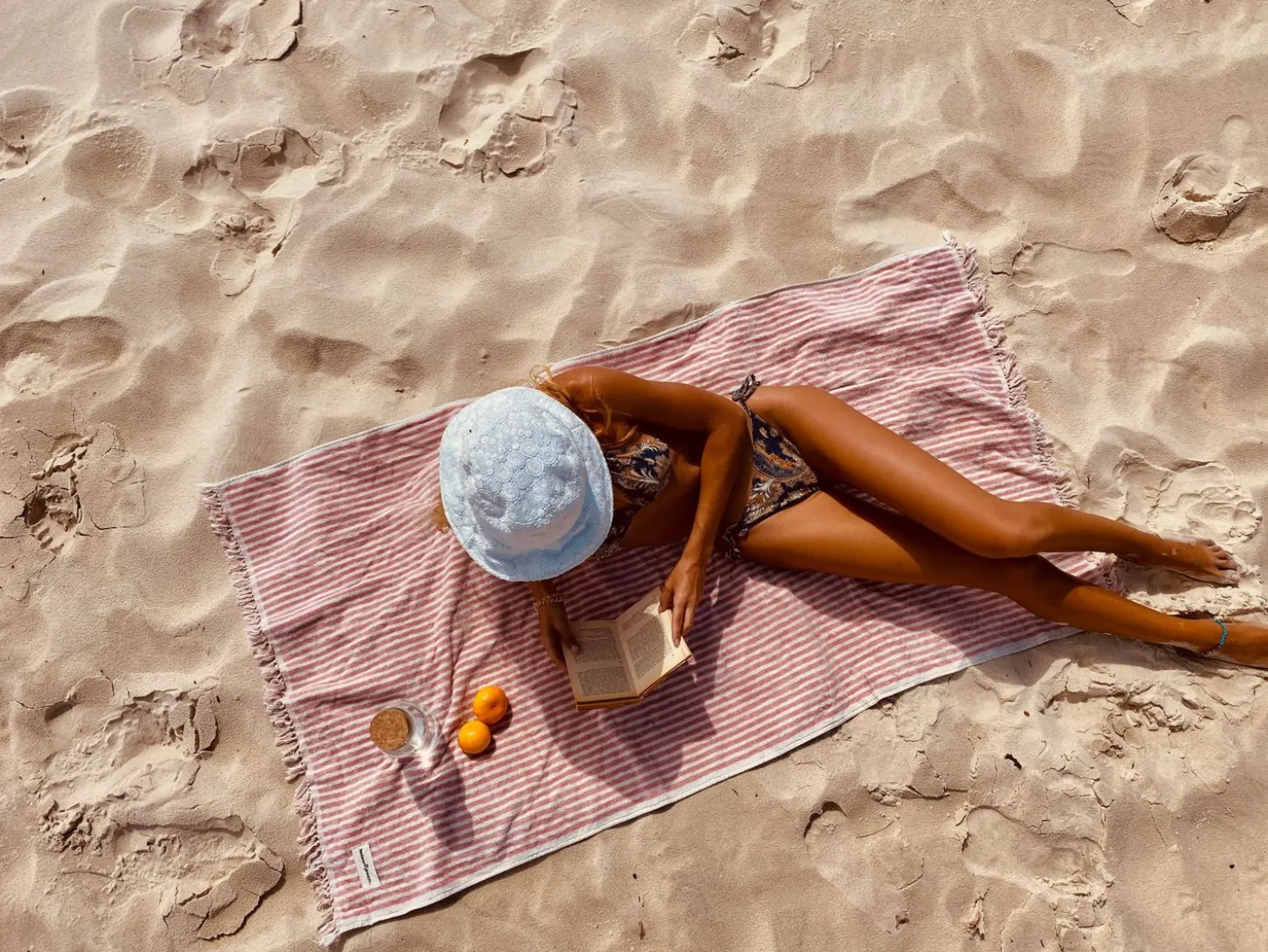 The Beach Towel - Lauren'S Pink Stripe