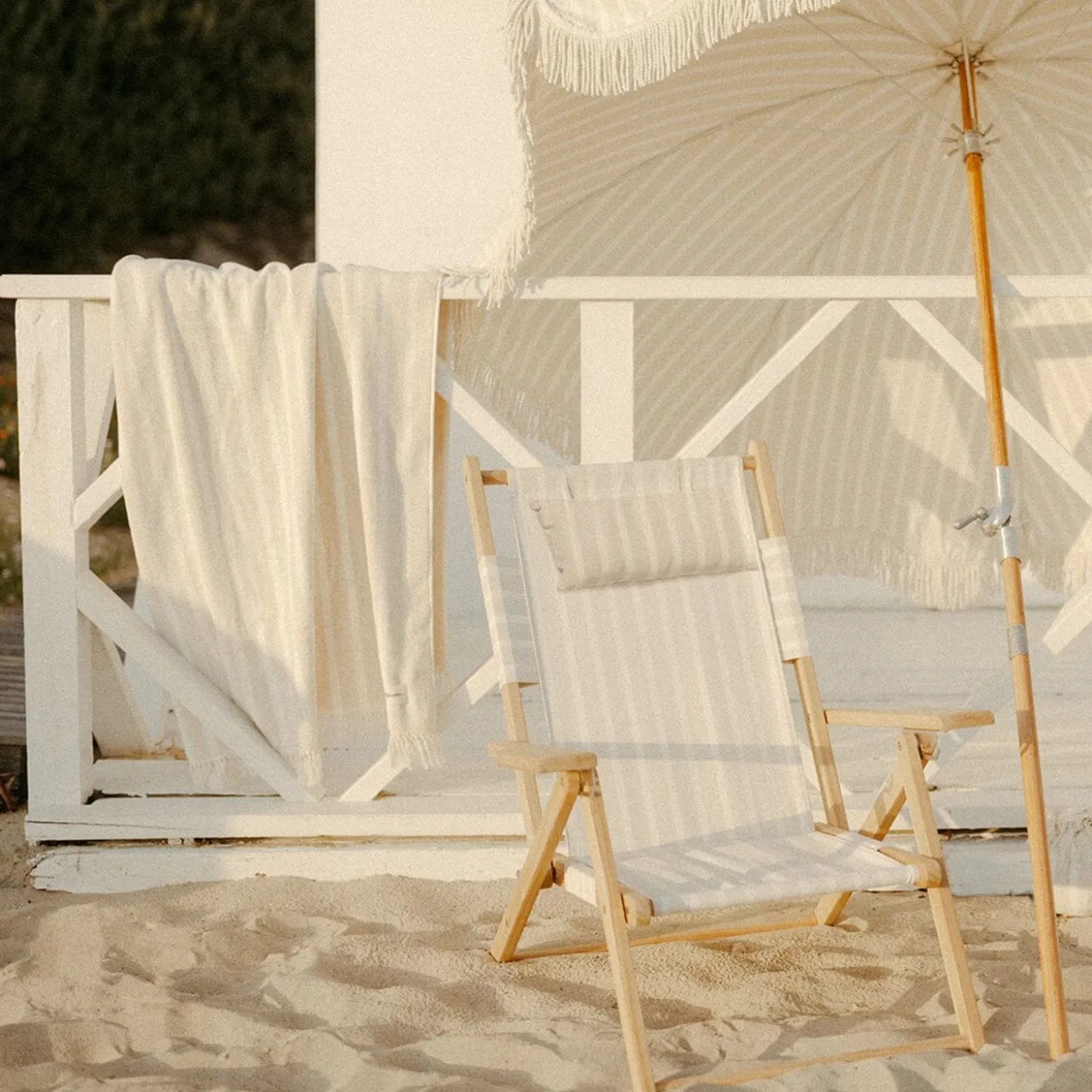 The Beach Towel - Monaco Natural Stripe