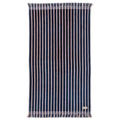 The Beach Towel - Monaco Navy And Pink Stripe
