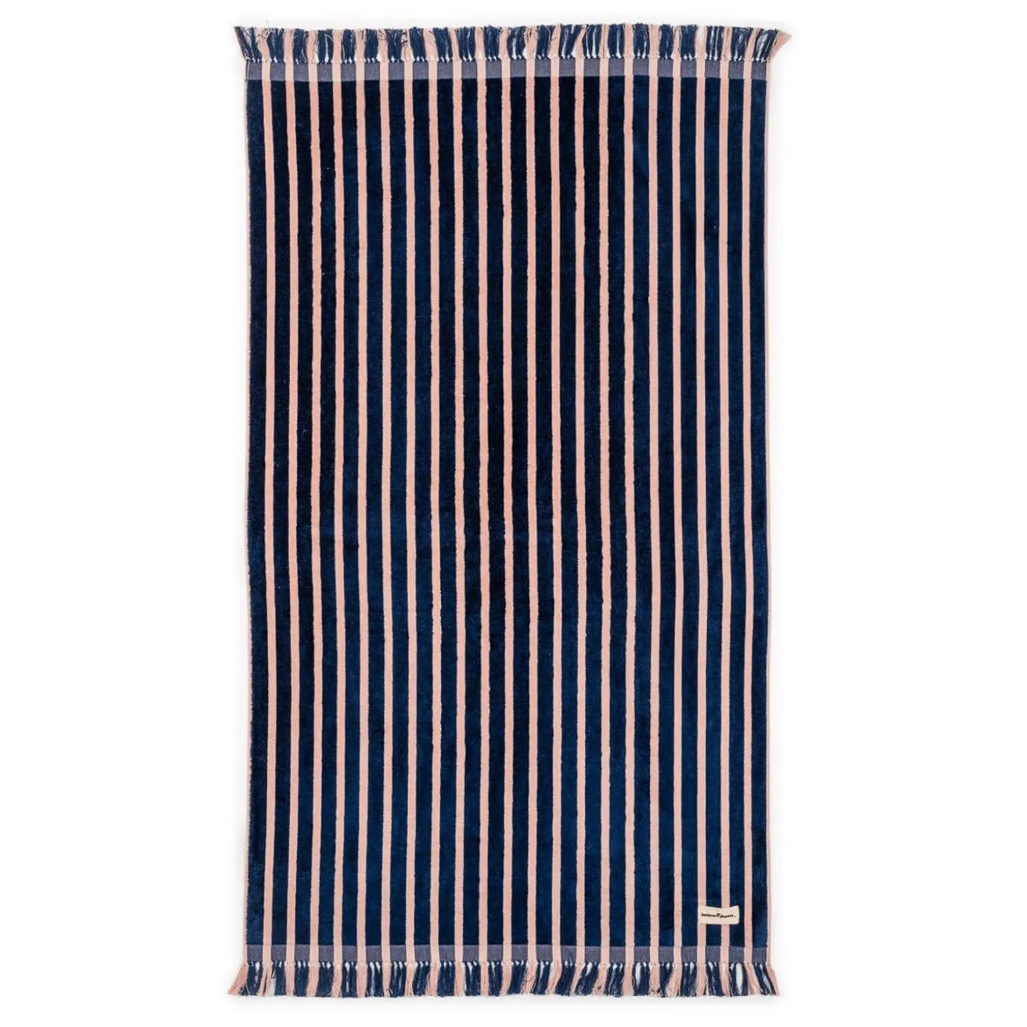 The Beach Towel - Monaco Navy And Pink Stripe