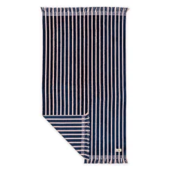 The Beach Towel - Monaco Navy And Pink Stripe