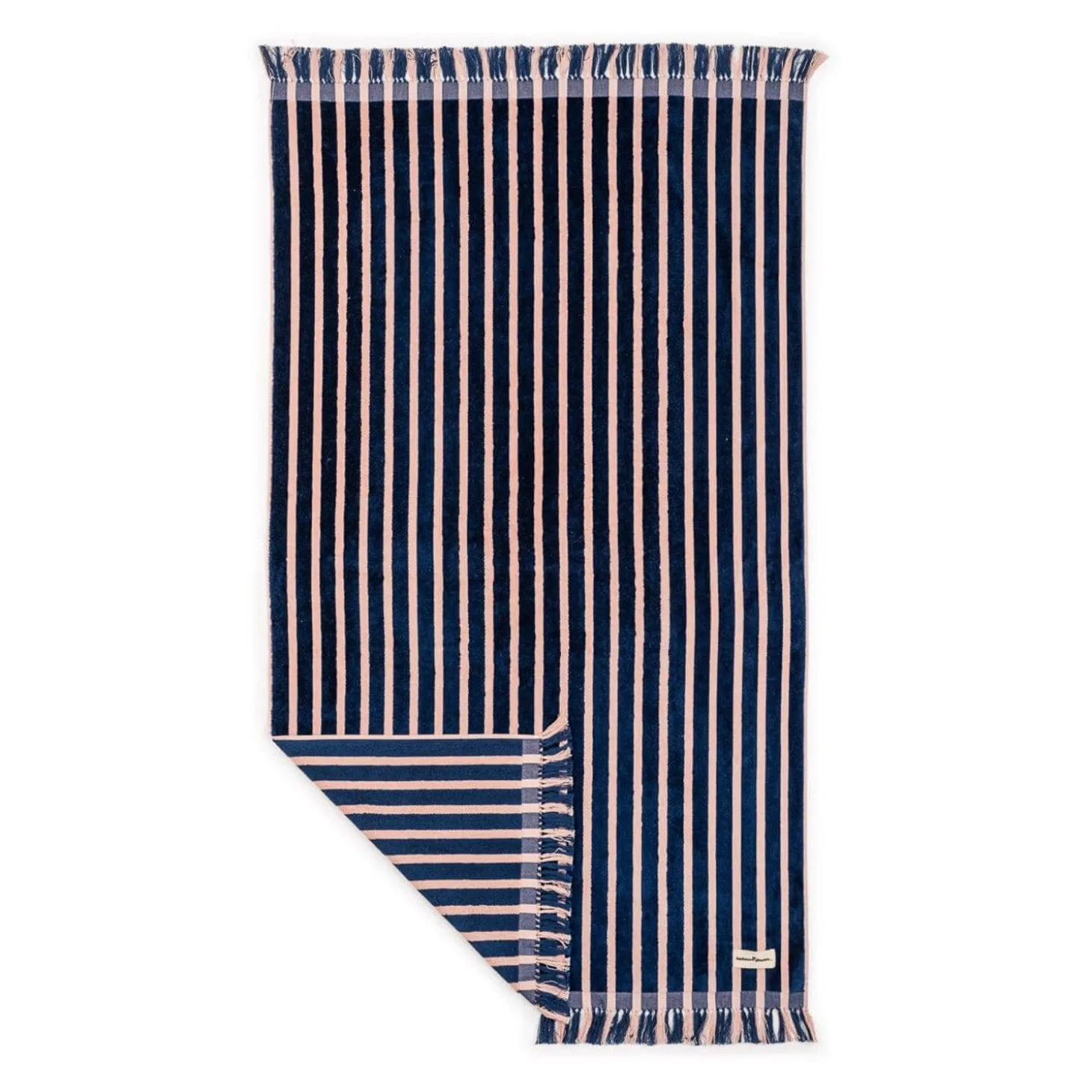 The Beach Towel - Monaco Navy And Pink Stripe