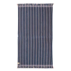 The Beach Towel - Monaco Navy And Pink Stripe