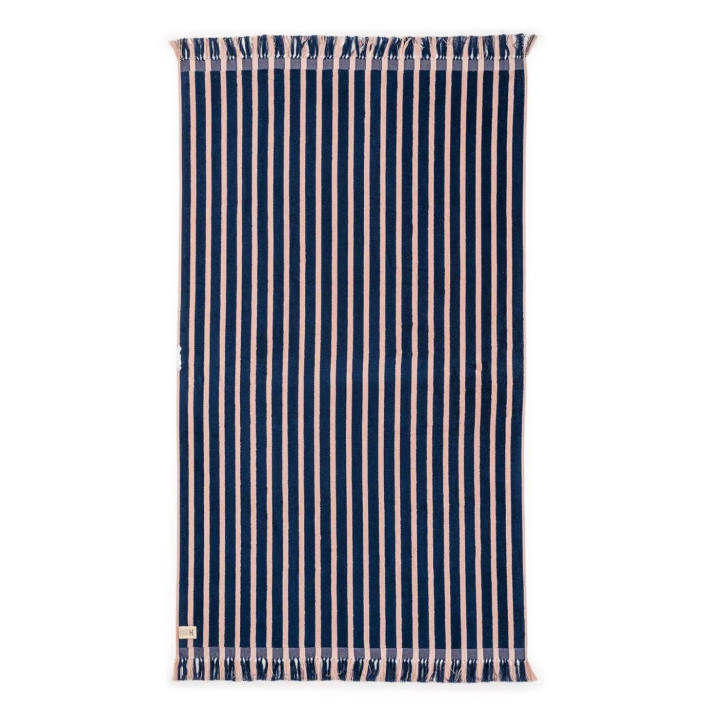 The Beach Towel - Monaco Navy And Pink Stripe
