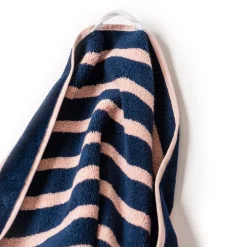 The Beach Towel - Monaco Navy And Pink Stripe