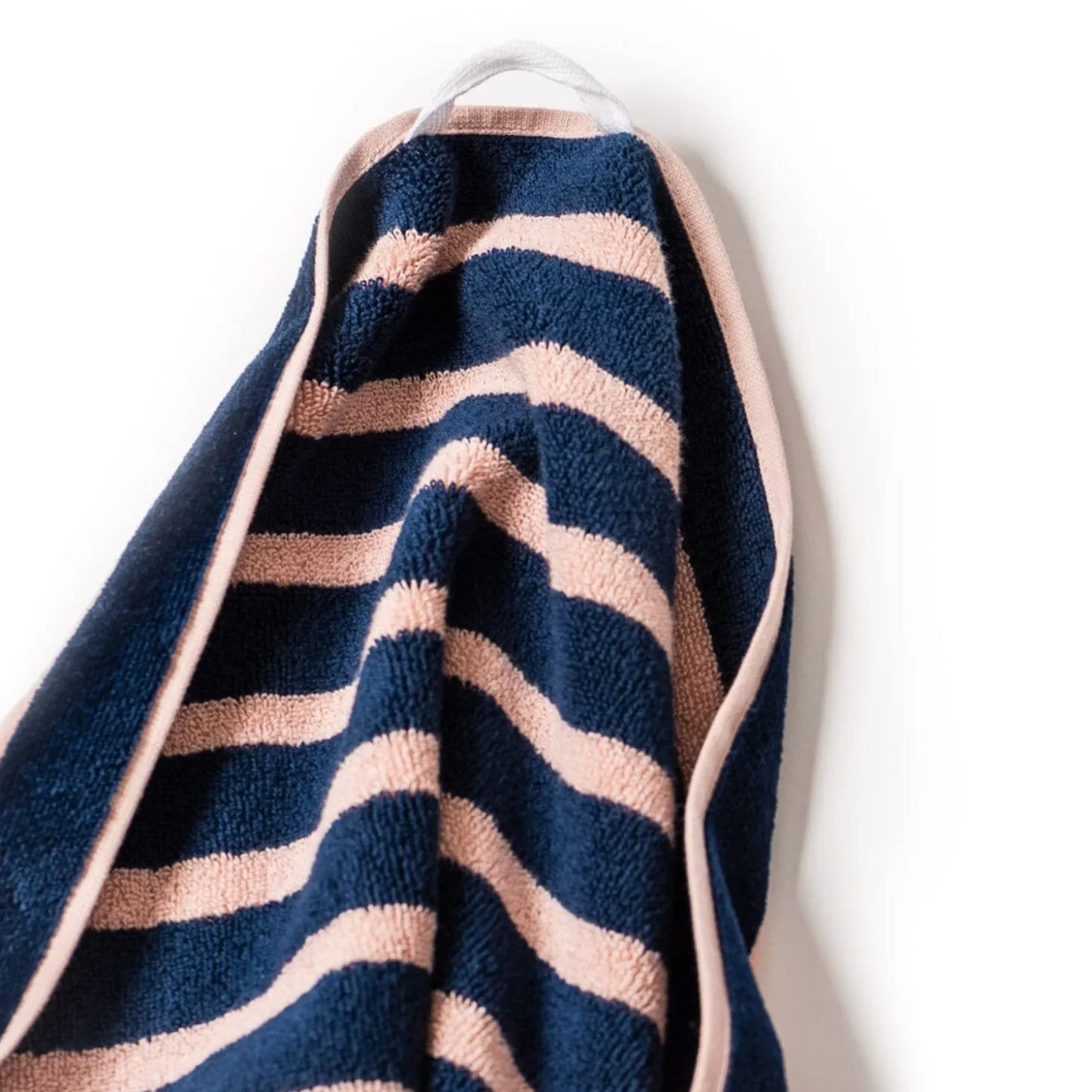 The Beach Towel - Monaco Navy And Pink Stripe