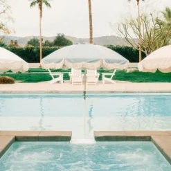 The Club Umbrella - Lauren'S Navy Stripe