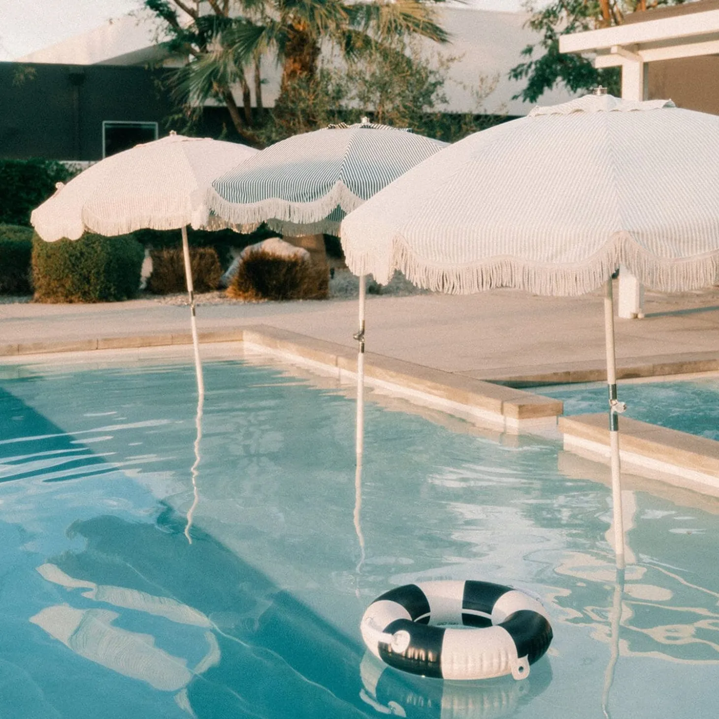 The Club Umbrella - Lauren'S Sage Stripe