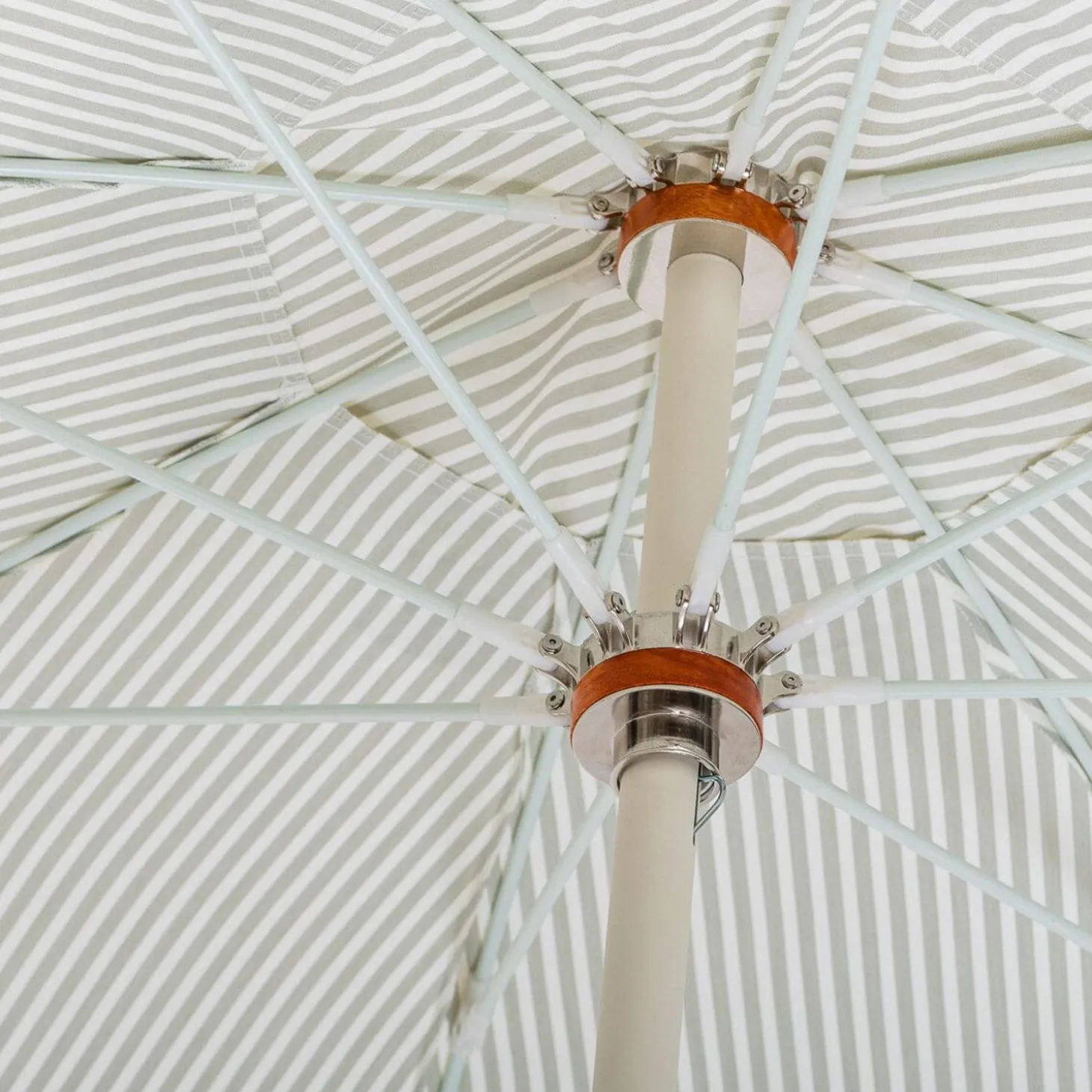 The Club Umbrella - Lauren'S Sage Stripe