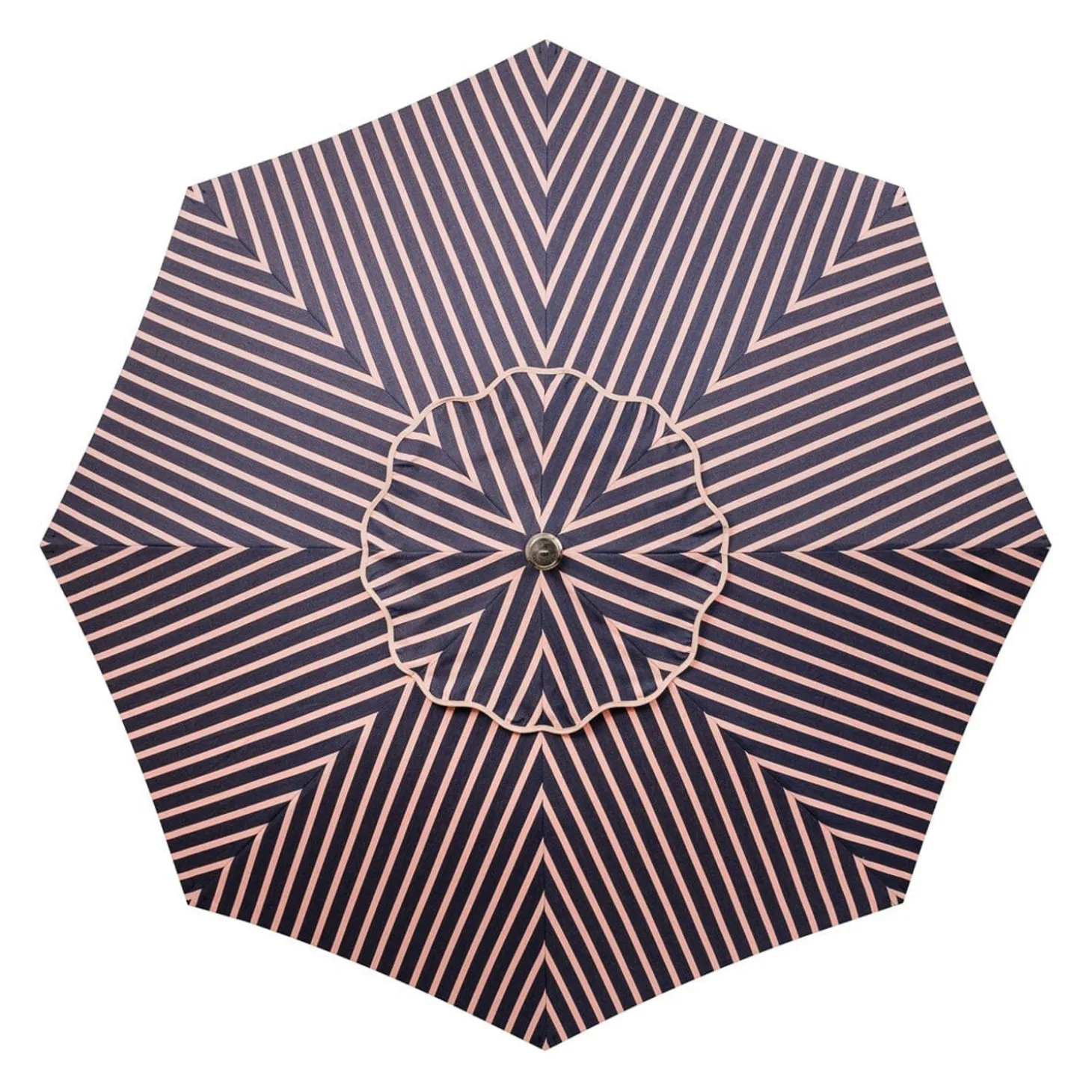 The Club Umbrella - Monaco Navy And Pink Stripe