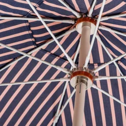 The Club Umbrella - Monaco Navy And Pink Stripe